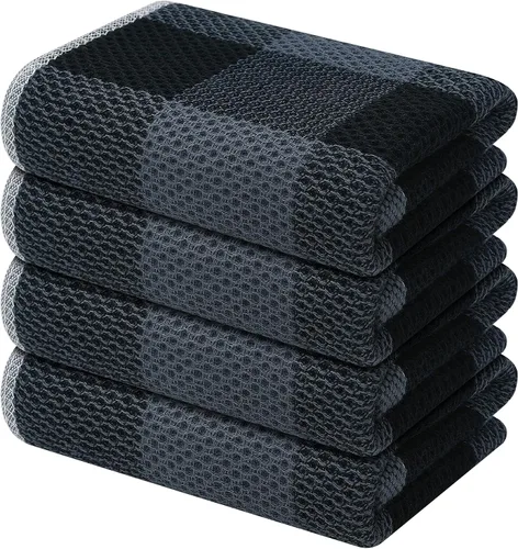 Miniatura 49 de Mordimy Toallas de cocina 100% algodón con tejido de gofre, 13 x 28 pulgadas, paños de cocina súper suaves y absorbentes para secar platos, paquete