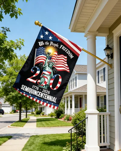 Miniatura 9 de Bandera de jardín de 250 años de América, bandera patriótica del 4 de julio de 250 aniversario de Estados Unidos, impermeable de doble cara