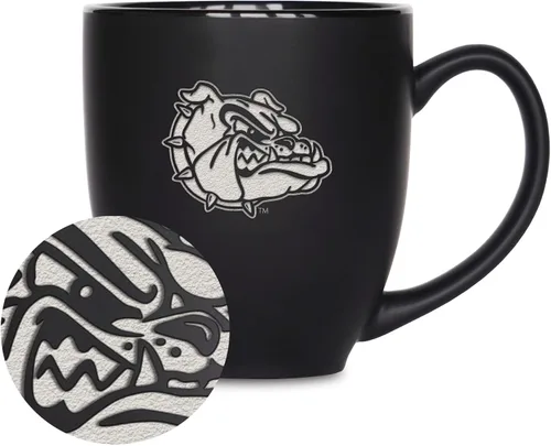 Miniatura 287 de Rico Industries - Taza de cerámica mate negra con grabado láser estándar de 15oz para NCAA (escuelas T & U) - Para bebidas calientes o frías