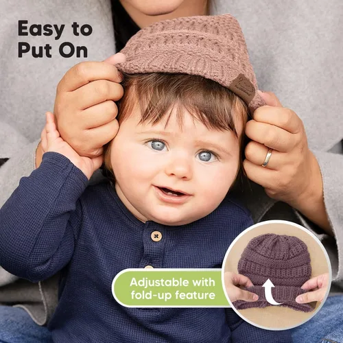 Miniatura 8 de Paquete de 3 gorros de bebé, sombreros para recién nacido, sombreros para bebé, sombreros para niña, gorro para recién nacido, gorro de invierno