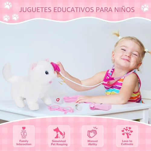 Miniatura 2 de Kit de médico para niñas, juegos de veterinarios para niños, juego de simulación con jaula para mascotas y juguete para gatitos, regalo de juego