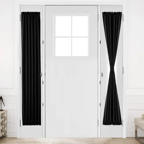 Miniatura 163 de DWCN Cortinas para puerta francesa: cortina térmica con bolsillo para barra para puertas con ventana de vidrio, puertas de cocina y patio