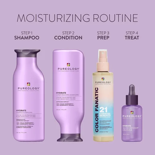 Miniatura 7 de Pureology Hydrate Conditioner - For Dry or Color Treated Hair, Nourishing Conditioner to Restore Moisture and Seal in Hydration, Vegan