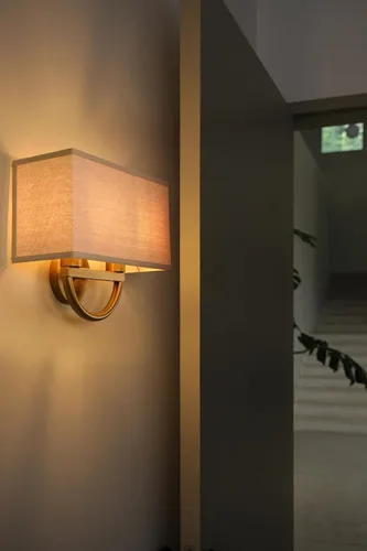 Miniatura 5 de Yosoan Aplique de pared de latón dorado, estilo bohemio, para escaleras, 2 luces, para interiores, con cable doble, montaje en pared, luces de base