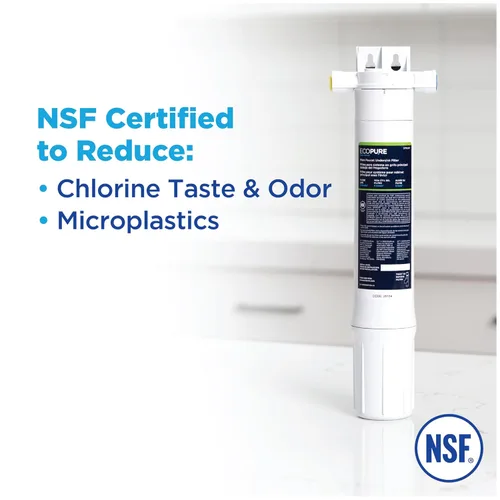 Miniatura 5 de EcoPure Sistema de filtración de agua en línea para grifo principal debajo del fregadero (EPWUFF1) Certificado NSF Reduce cloro, sedimentos