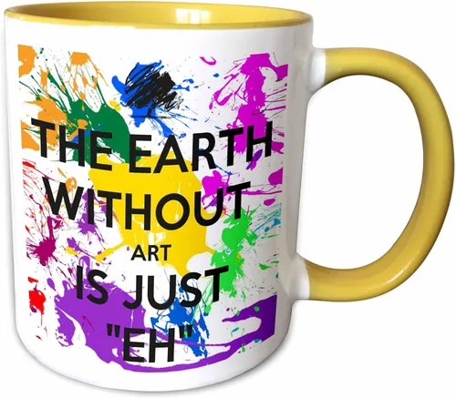Miniatura 11 de 3dRose Ceramic The Earth Without Art is just eh - Taza, 1 unidad (paquete de 1), color negro