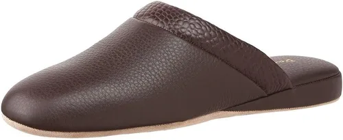 Miniatura 9 de PAMIR Pantuflas de casa de cuero texturizado prémium para hombre con espuma viscoelástica