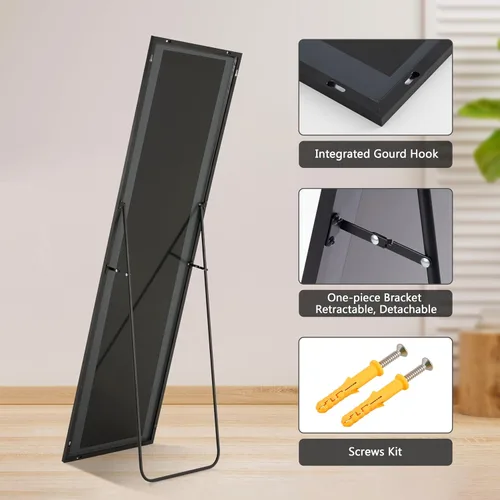 Miniatura 7 de Alpen Espejo de longitud completa de 64 x 21 pulgadas, espejo colgante de longitud completa para decoración de pared del hogar, espejos de piso