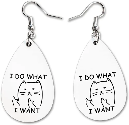 Miniatura 5 de Van Gogh - Juego de aretes colgantes divertidos Lindos aretes de joyería para niñas y mujeres Impresión de doble cara Regalo de cumpleaños