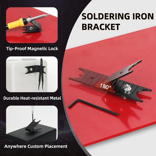 Miniatura 6 de Helping Hands - Estación magnética de tercera mano auxiliar con 4 brazos magnéticos de soldadura y base ponderada de acero impermeable