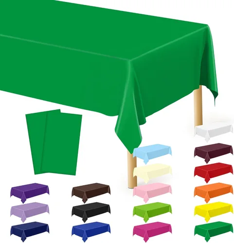 Miniatura 97 de Suministros de regreso a clases, 2 manteles de 108 x 54 pulgadas, manteles desechables coloridos para el primer día de escuela, rectangular