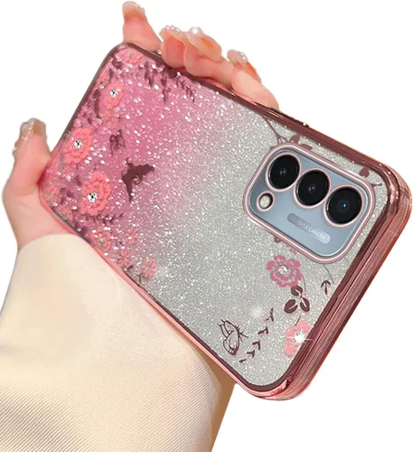 Miniatura 18 de Funda para Note 10, Galaxy Note 10 para mujer, cambio gradual con purpurina, cristal suave, TPU elegante, mariposa, floral, corazón, transparente