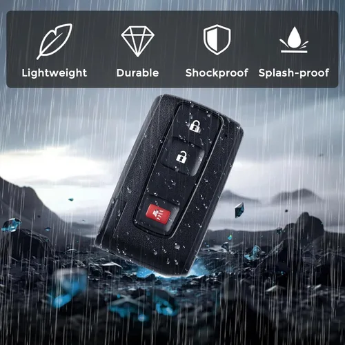 Miniatura 5 de Funda de llave para Toyota Prius 2004 2005 2006 2007 2008 2009, llave remota de entrada sin llave inteligente de reemplazo para logo plateado, P/N