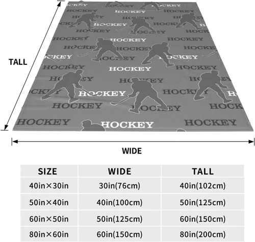 Miniatura 6 de Manta de bebé de hockey de 30 x 40 pulgadas, manta de forro polar reversible gris con diseño de hockey sobre hielo, manta de felpa ultrasuave