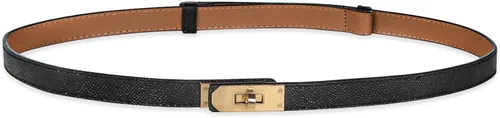 Miniatura 449 de Cinturón de cuero clásico con hebilla de metal para mujer con vestido de jeans