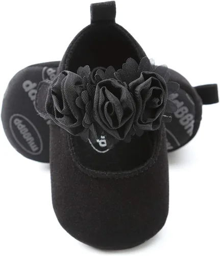 Miniatura 22 de RVROVIC Mocasines de princesa para bebé, zapatos brillantes de Mary Jane, zapatos de cuna de suela suave y ligera de primera calidad, zapatos