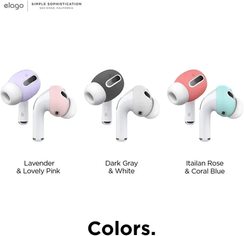 Miniatura 8 de elago 2 pares de fundas para AirPods Pro para las orejas diseñadas para Apple AirPods Pro, funda de silicona antideslizante, sin polvo