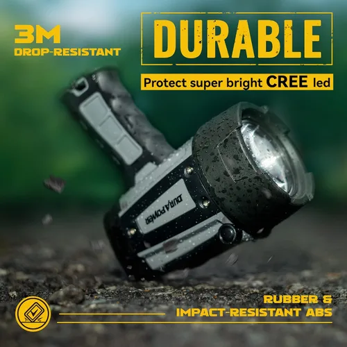 Miniatura 5 de Durapower Foco Recargable, Foco de Mano Super Brillante Impermeable IP68, Foco de Alta Potencia LED Portátil para Caza Marina, Barco, Camping
