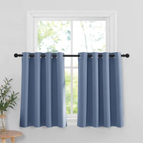 Miniatura 136 de RYB HOME Cortinas opacas de cocina de 36 pulgadas de largo, tratamiento de privacidad para ventanas pequeñas, aislamiento térmico, telón de fondo