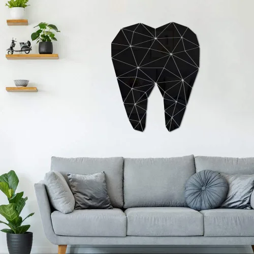 Miniatura 4 de The Geeky Days Pegatinas de pared con espejo acrílico en forma de diente para el cuidado dental, clínica dental, estomatología, arte de pared 3D