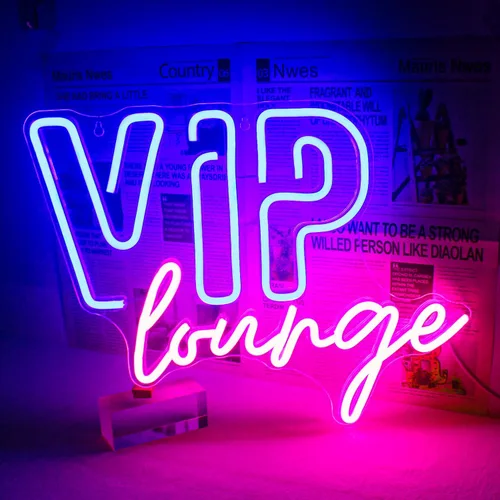 Horseneon VIP Lounge - Letreros de neón para decoración de pared, letreros de luces de neón VIP para decoración de habitación, letrero de luz LED