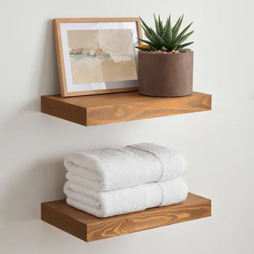 Miniatura 61 de Homeforia Estante flotante blanco de 48 pulgadas, estantes flotantes de madera maciza de alta gama de 48 pulgadas de largo para montaje en pared