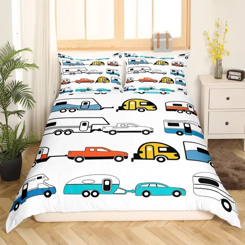 Miniatura 28 de Erosebridal Juego de ropa de cama de carreras, funda de edredón para motocross, tamaño individual, competición de autos de carreras, deportes