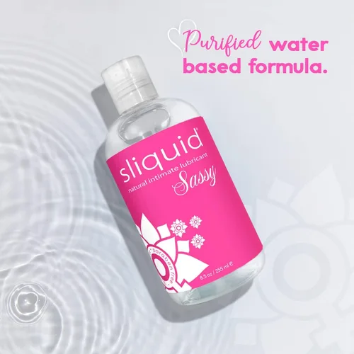 Miniatura 4 de Sliquid Sassy Lube a base de agua, gel grueso y duradero, lubricante natural para mujeres/hombres/parejas, sin perfume, 8.5 onzas líquidas