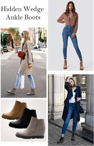 Miniatura 6 de Athlefit - Botines para mujer con tacón de cuña escondido para mujer, botas al tobillo