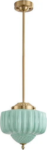 Miniatura 12 de FCTWAKS Lámpara colgante grande de vidrio lechoso, candelabro de techo estilo Schoolhouse de mediados de siglo de 14", candelabro vintage