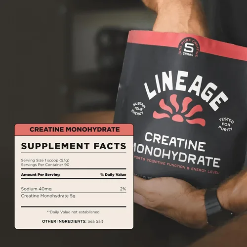Miniatura 2 de Lineage Provisions Monohidrato de creatina micronizada con sal marina - Creatina en polvo micronizada para entrenamiento y rendimiento - Sin