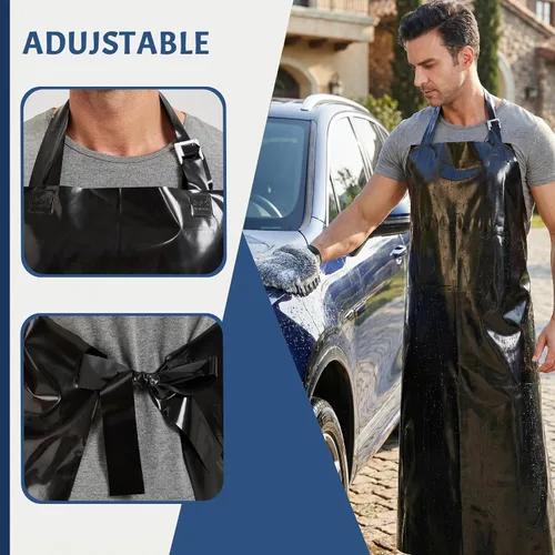 Miniatura 3 de Nanxson Delantal impermeable de TPU Delantal de trabajo industrial ligero con hebilla ajustable delantales de carnicero para lavavajillas CF3148