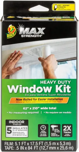 Miniatura 9 de Duck Kit de aislamiento de ventana MAX Strength, kit de sellado de ventana de invierno para hasta 10 ventanas, película retráctil resistente que se