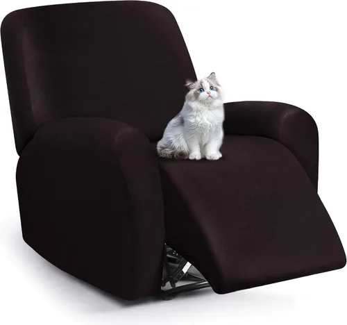 ANARACHON Fundas para sillas reclinables con aspecto de cuero, funda elástica de 4 piezas, funda suave para silla reclinable, protector de muebles