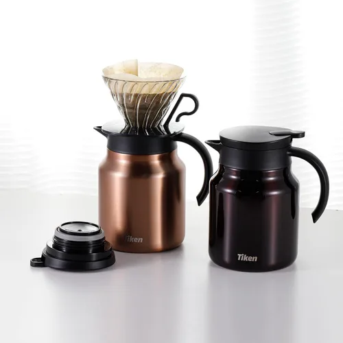 Miniatura 5 de Tiken Servidor de café, jarra térmica de café de 27 onzas líquidas (27.1 fl oz), jarras de café al vacío con aislamiento de acero inoxidable