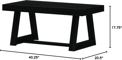 Miniatura 2 de Plank+Beam Mesa auxiliar rectangular clásica, mesa de centro de granja de 40 pulgadas, mini mesas centrales para espacios pequeños, mesa de té
