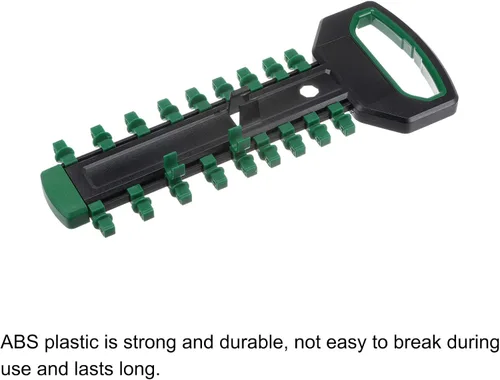 Miniatura 3 de HARFINGTON Organizador de enchufes de 3/8 pulgadas x 20 clips de plástico ABS portátil de plástico ABS soporte de riel de clip, verde