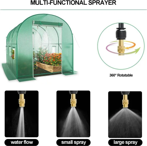 Miniatura 3 de Invernadero al aire libre de 12 x 7 x 7 pies con puerta mosquitera con doble cremallera, puertas individuales, casas verdes para exteriores