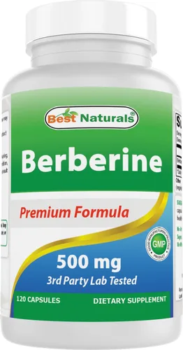 Best Naturals Berberina 500mg 120 cápsulas – Apoya la función inmunológica, cardiovascular y gastrointestinal (120 unidades (paquete de 1))
