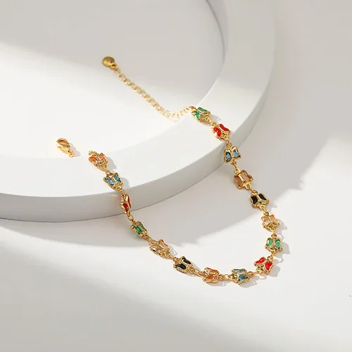 Miniatura 5 de Tobillera para mujer, chapada en oro de 18 quilates, tobillera con dije de oro, impermeable, para verano, playa, cadena de pie, joyería para regalos