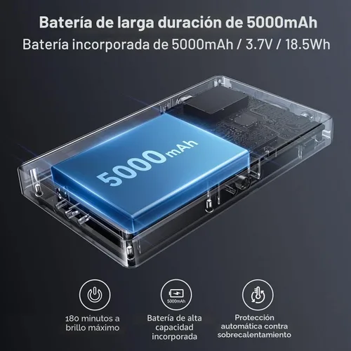 Miniatura 2 de SmallRig RM120 Luz de Vídeo RGB, 5000mAh 180 Minutos Luz de Cámara Portátil 7W de Potencia de Salida, Panel de Luz de Vídeo LED, 2500-8500K CRI TLCI
