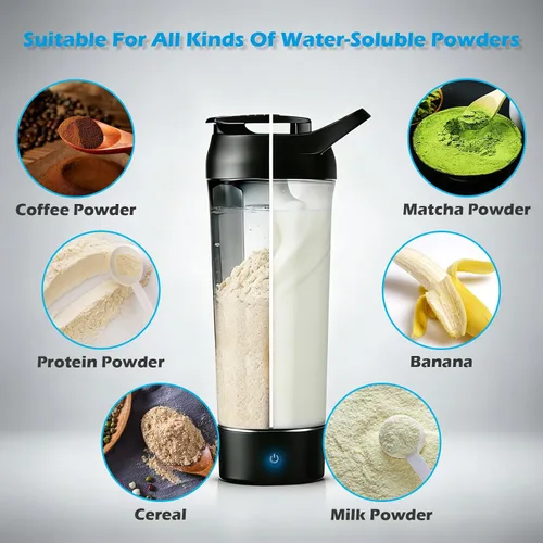 Miniatura 7 de Whirlpower - Botella agitadora eléctrica, botellas mezcladoras de 34 onzas para mezclas de proteínas, sin BPA, vaso mezclador portátil, vasos