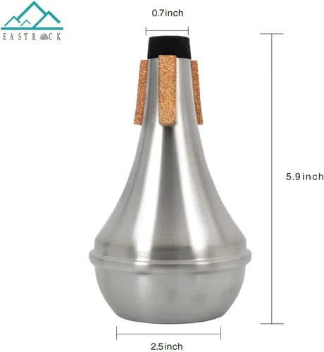 Miniatura 2 de Silenciador de trompeta Eastrock con tapón recto y ligero de corcho de goma para jazz, clásico, principiantes y estudiantes