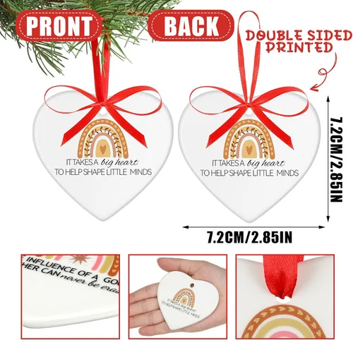 Miniatura 2 de Sliner 12 piezas de regalo de agradecimiento para profesores, el mejor regalo para profesores para mujeres, adorno de corazón de cerámica