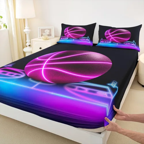 Miniatura 29 de Erosebridal Graffiti Rugby Ball Sheets for Boys Girls Colorful Rugby Helmet Fitted Sheet,Sports Kids Bedding Sets Football Game Bed Sets Twin 2 Piece