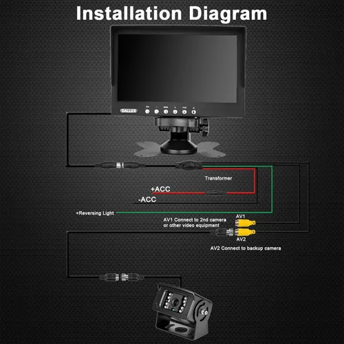 Miniatura 7 de Kit de monitor de cámara de respaldo para camión, vehículo resistente, impermeable, visión nocturna, gran angular, cámara de cabina de visión