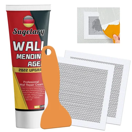 Kit de reparación de parches de paneles de yeso con raspador, agente reparador de pared blanca con 2 piezas de paneles de yeso de aluminio (2 Negro