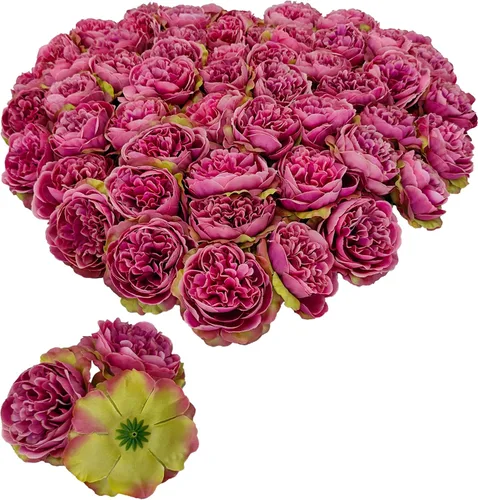 Miniatura 6 de 40 piezas 8.4 cm de cabezas de flores falsas para manualidades, cabezas de rosas artificiales color naranja quemado, cabezas de rosas de seda a