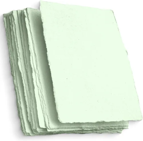 Miniatura 12 de Wanderings Papel hecho a mano A4 Crema para medios mixtos con borde envejecido - 8.25x11.7-150 GSM - 50 hojas de papel texturizado prensado en frío
