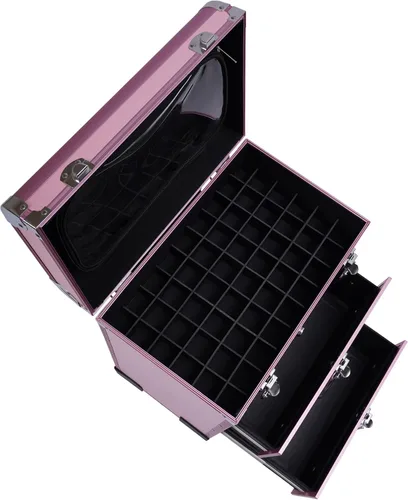 Miniatura 6 de Estuche de tren de maquillaje rodante, estuche para cosméticos, organizador de almacenamiento grande profesional, estuche de peluquería, divisores